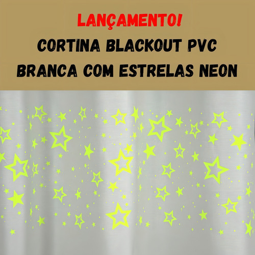 Cortina Infantil Blecaute Pvc De Varão 2,20 X 1,30 Veda Luz Cor Bege Futebol