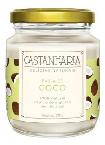 Kit 2x: Pasta De Coco Zero Açúcar Vegana Castanharia 210g