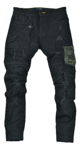 Pantalon De Hombre Urbano Skinny Con Aplicaciones M968104