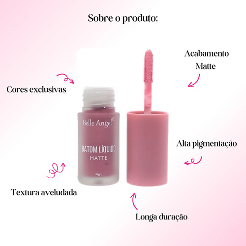 Batom Líquido Matte Escolha Sua Cor - Belle Angel 05