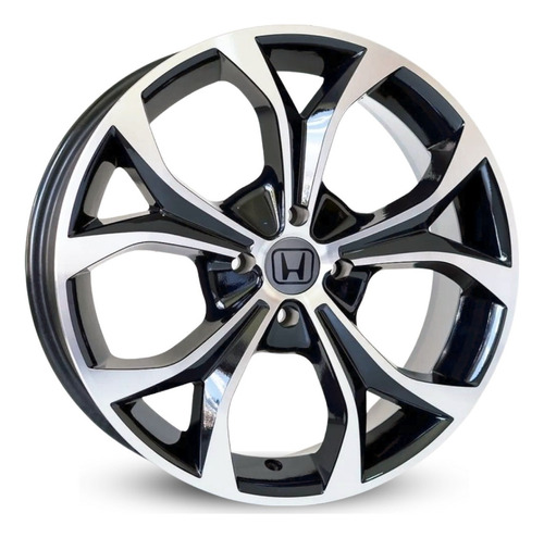 Jogo De Rodas Aro 17 4x100 Civic Antigo City Fit R29 Krmai Cor Preta Diamantada