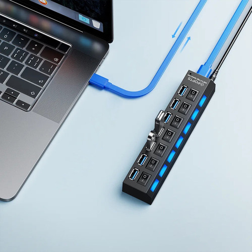 El Divisor Usb 3.0 Multi Usb Utiliza Un Adaptador De Corrien