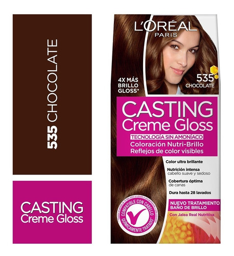 Casting Creme Gloss / L'oréal, N° 535 Chocolate (5 Unidades)