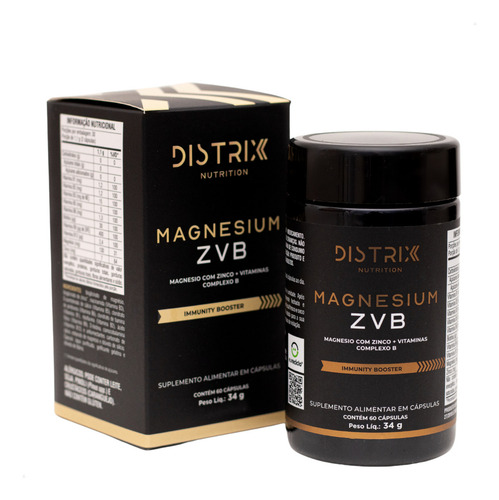 Magnesium Zvb Magnesio Zinco e Vitaminas Complexo B - Distrix Nutrition 60 Cápsulas