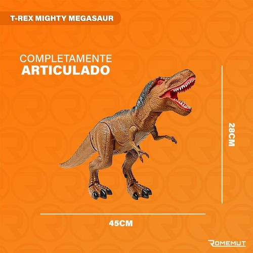 Dinosaurio Juguete T Rex Mighty Megasaur Grande Luz Y Sonido T Rex Marrón