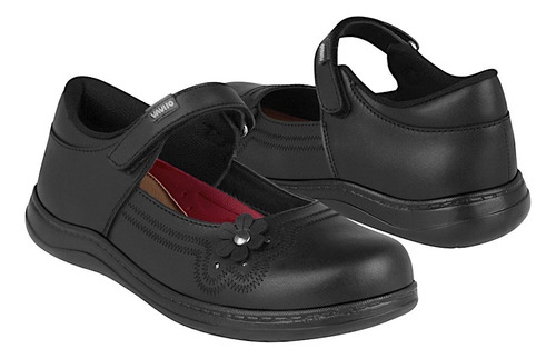 Zapatos Escolares Niña Vavito V7704 Piel Negro