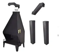 Comprar Estufa Frontal Leña Chapa 18 80x137cm Kit De Caños Incluido