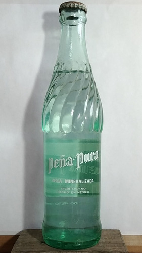 Botella Agua Mineral Peña Pura Vintage Retro De Colección