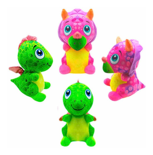 Dinosaurio De Peluche Dinobaby Juguete Para Niño Pack 4 Pzs