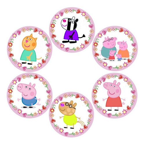 18 Obleas Comestibles 5 Cm Diámetro Peppa Pig