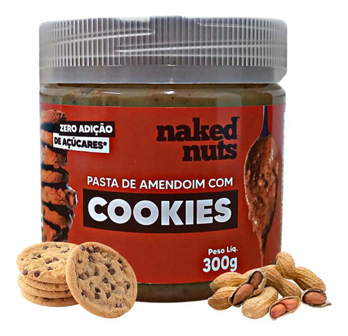 Creme De Amendoim C/ Cookies 300g - Naked Nuts