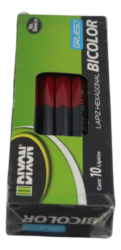 Lápiz Bicolor Hexagonal Dixon Grueso (azul/rojo)