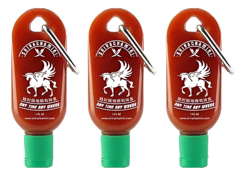 Sriracha Mini Salsa Picante Recargable Llavero Botella 1 Oz 