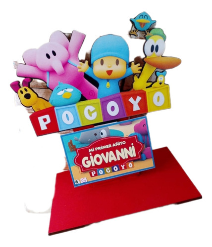 5 Centros Souvenirs Pocoyo 27cm Fibrofacil Personalizados 