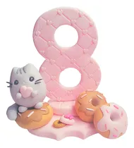Comprar Adorno Torta Gatito Pushen Numero Con Tematic Porcelana Fria
