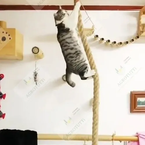Cuerda Escalada Gato Fibra Natural 2.5 Cm Grosor X 5mt Largo