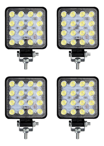 Faros Auxiliares Reflector 4x4 Led Off Road 48w Atv Kit X4