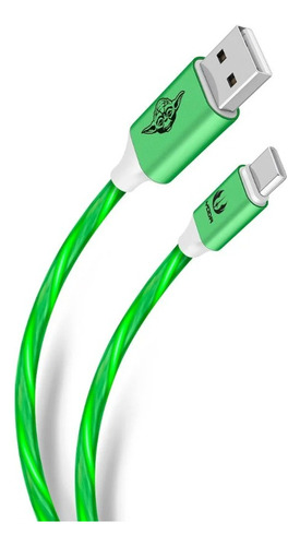 Cable Usb A Usb C Con Luz Led Edición Star Wars De 1 M Color Verde