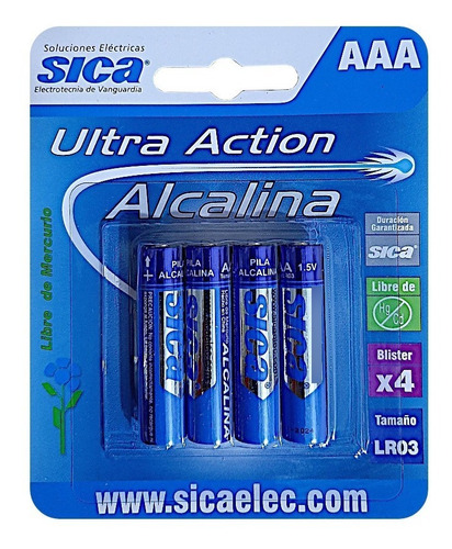 Pilas Aaa 1.5 Alcalina Blister X4 Sica