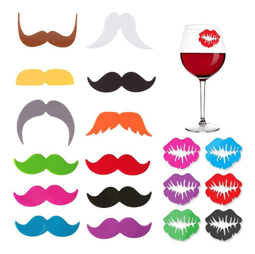 Marcadores De Copas De Vino De Silicona Para San Valentn Con