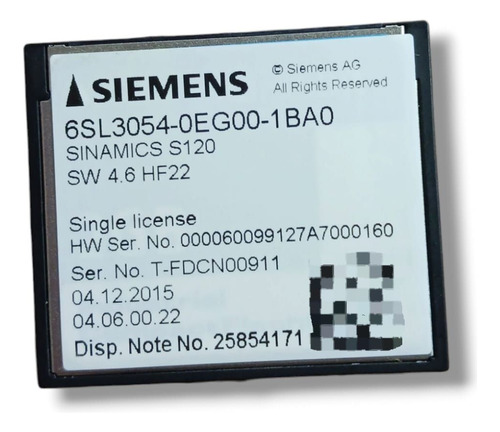 Tarjeta Siemens 6sl3054-0eg00-1ba0 Sinamics S120