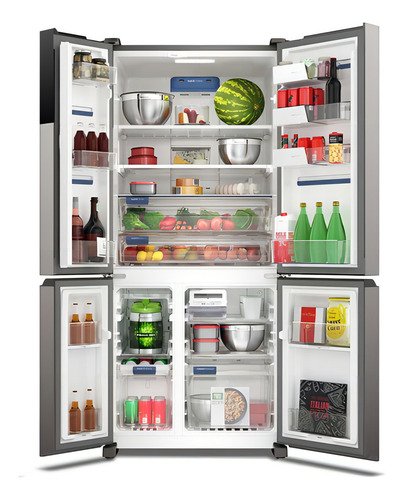 Heladera Refrigerador Electrolux Iq8s Multidoor 581 litros color gris oscuro
