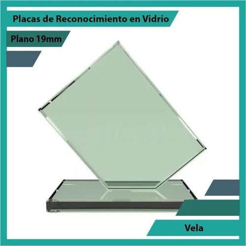 Placas De Reconocimiento En Vidrio Forma Vela