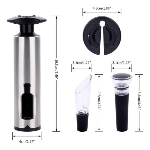 Abridor De Botellas De Vino 4-en-1, Acero Inoxidable, Manual