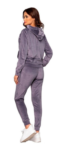 Imagen 3 de 6 de Pijama De Mujer Plush Supersoft Con Trama Lunares Art - 5610