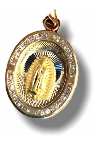 Hermosa Medalla De La Virgen De Guadalupe Oro 10k 1.8cm 4zc