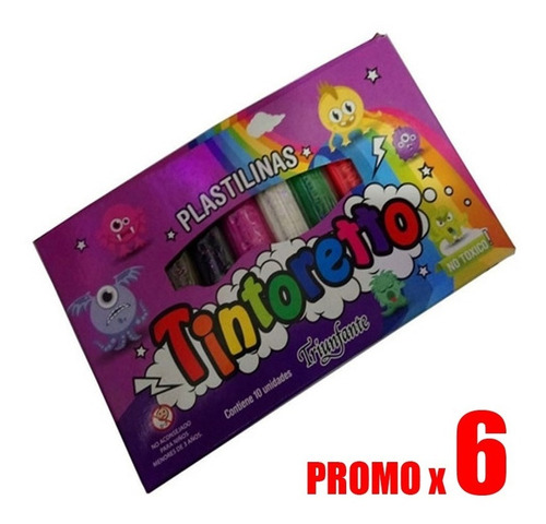 Plastilina Tintoretto 10 Barritas Plastilinas Color  Kaos 11