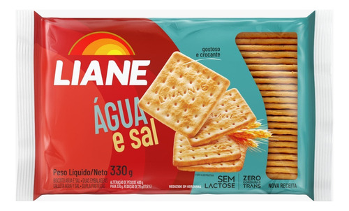 Biscoito Água E Sal Sem Lactose 330g - Liane