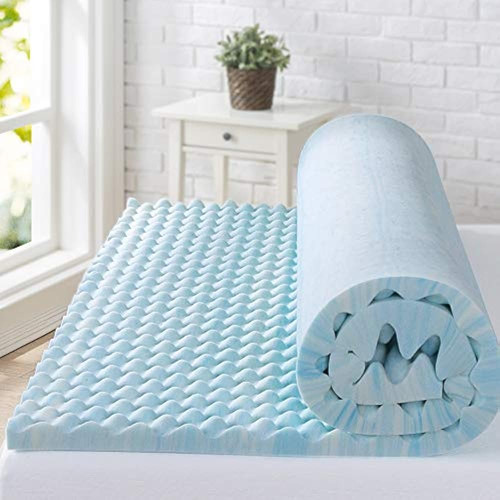 Zinus 2 Inch Swirl Gel Cooling Memory Foam Colchón Topper / 