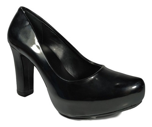 Sapato Scarpin Mixage Nude E Preto Verniz Meia Pata | Mercado Livre