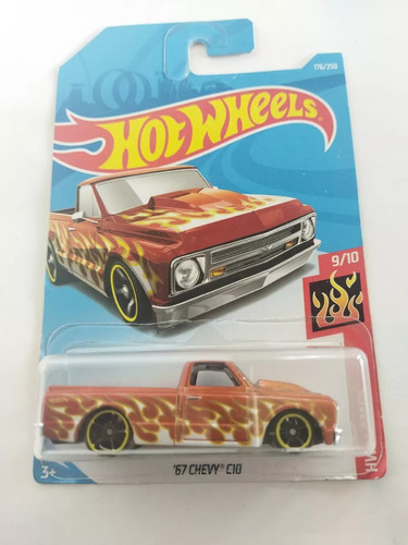  Hot Wheels '67 Chevy C10 Hw Flames Orange Metalflake 176/25