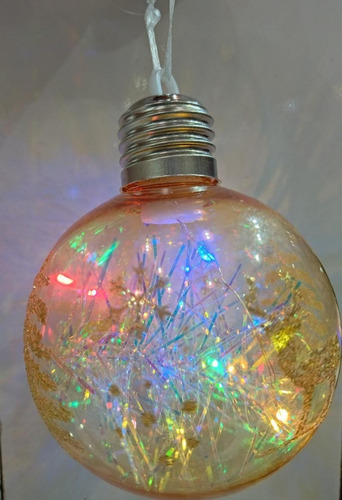Bola Luminosa Natalino Decorada Luxo Com Led 8cm