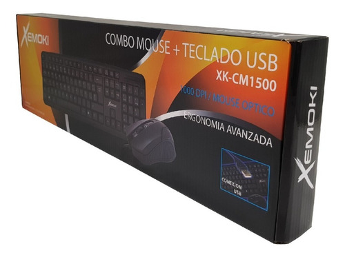 Imagen 6 de 7 de Combo Teclado Y Mouse Xemoki Cm1500 Oficina Cable Usb Pc