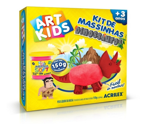 Kit Masas Soft Dinosaurios Acrilex Art Kids X150g