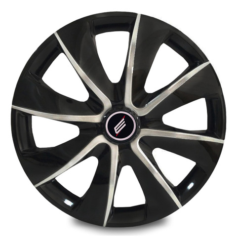 Calota Esportiva 13 Prime Black Silver Fiat Palio Uno Siena