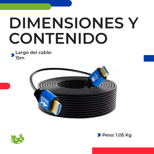Cable Hdmi 4k Macho 15m Slim Company Para Laptop Tv Pc Monitor Video