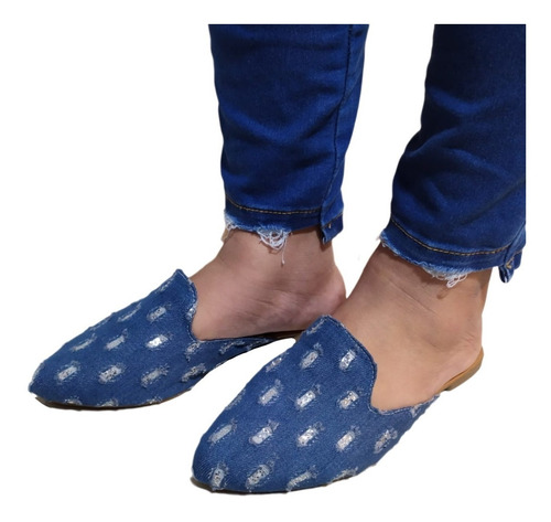 Imagem 2 de 6 de Mule Feminino Rasteira Tamanco Sapatilha Bico Fino Confort