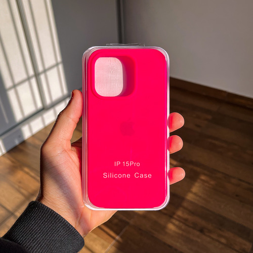 Funda Silicona Iphone 15 Pro Silicone Case Rosa Chicle Lisa