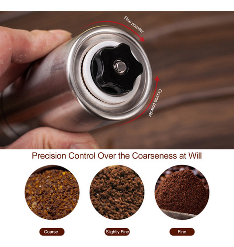 D Molinillo De Café Manual Ajustable De Acero Inoxidable