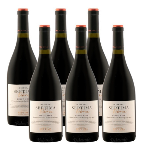 Vino Séptima Obra Reserva Pinot Noir 750ml X6 - Pérez Tienda