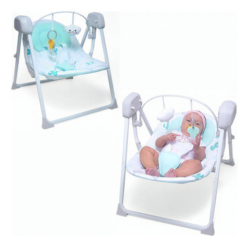 Cadeira De Descanso Para Bebê Infantil Automática Balance Baby Style Azul