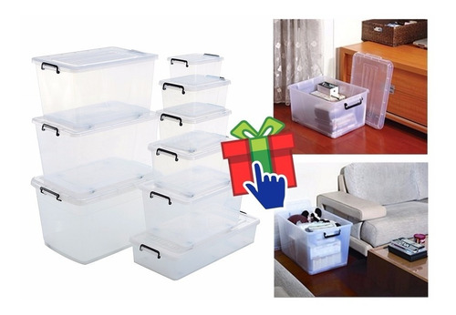 Imagen 6 de 7 de Caja Organizadora Canasto Plástico 50 Litros Apilable Ruedas