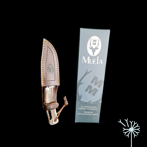 Imagen 5 de 6 de Cuchillo Braco 110mm Asta Ciervo C/funda Marca Muela