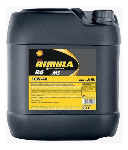 Óleo Sintético Shell Rimula R6 10w40 Diesel - Balde 20l