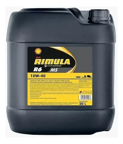 Shell Rimula R6 20 Liter Óleo Sintético Shell Rimula R6 10w40 Diesel - Balde 20l | Frete grátis