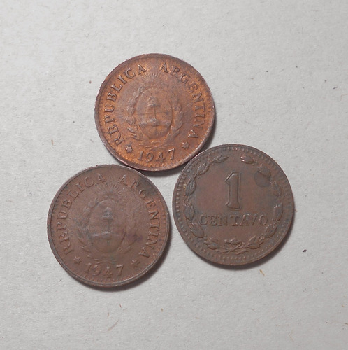 Argentina Escaso 1 Centavo 1947 - Cobres Chicos 